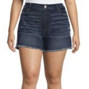 Terra & Sky High Rise Black Denim Shorts 20W